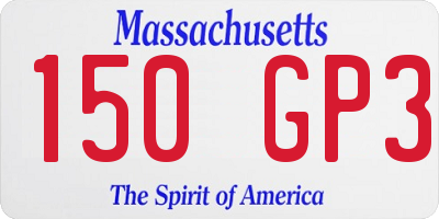 MA license plate 150GP3