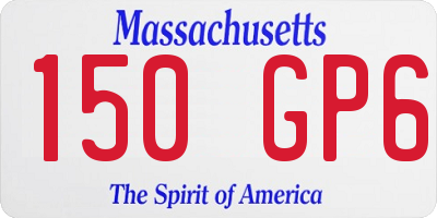 MA license plate 150GP6