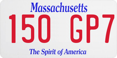 MA license plate 150GP7