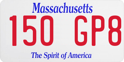MA license plate 150GP8