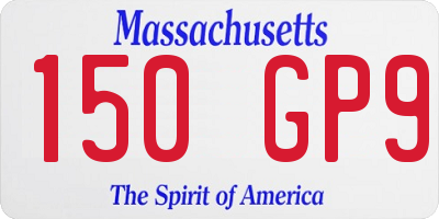 MA license plate 150GP9