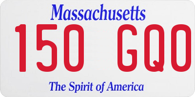 MA license plate 150GQ0