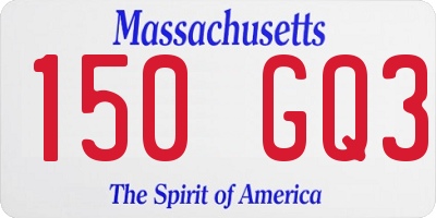 MA license plate 150GQ3