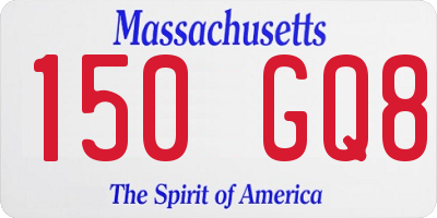MA license plate 150GQ8