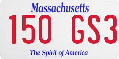 MA license plate 150GS3