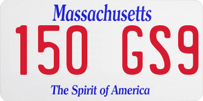 MA license plate 150GS9