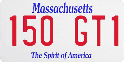 MA license plate 150GT1