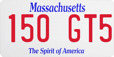 MA license plate 150GT5