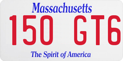 MA license plate 150GT6