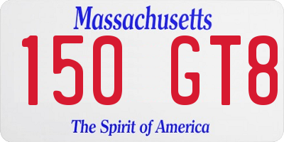 MA license plate 150GT8