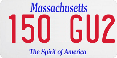 MA license plate 150GU2
