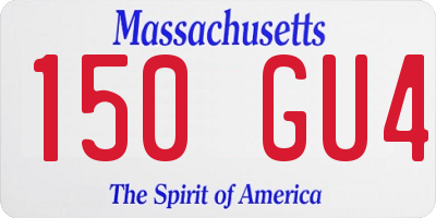 MA license plate 150GU4