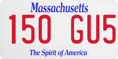 MA license plate 150GU5