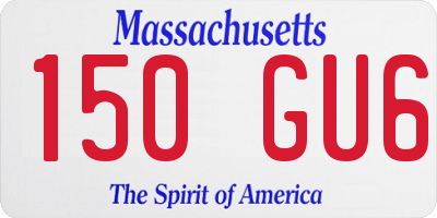 MA license plate 150GU6
