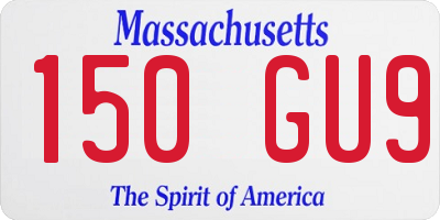 MA license plate 150GU9