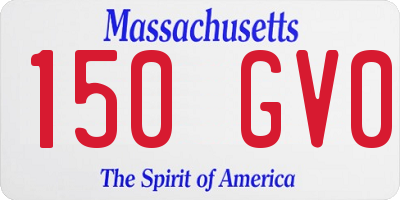 MA license plate 150GV0