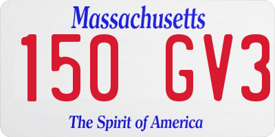 MA license plate 150GV3