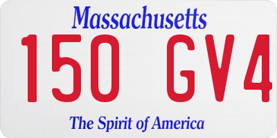 MA license plate 150GV4