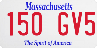 MA license plate 150GV5
