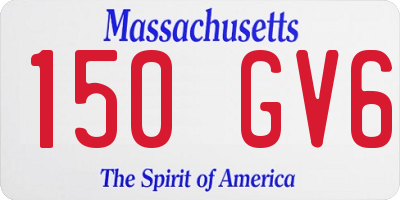 MA license plate 150GV6