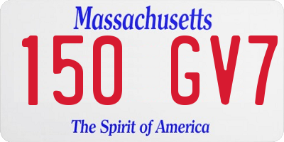 MA license plate 150GV7