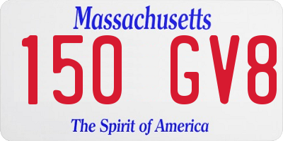 MA license plate 150GV8