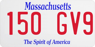 MA license plate 150GV9