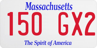MA license plate 150GX2