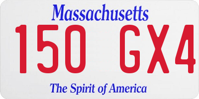 MA license plate 150GX4