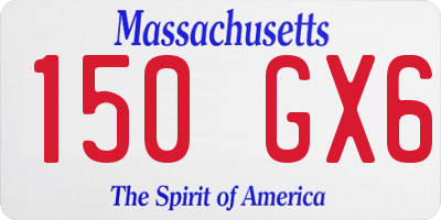 MA license plate 150GX6