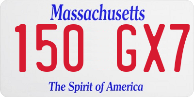 MA license plate 150GX7