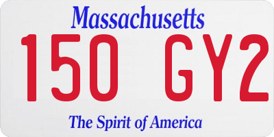 MA license plate 150GY2