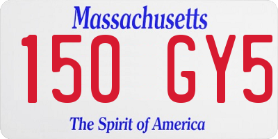 MA license plate 150GY5