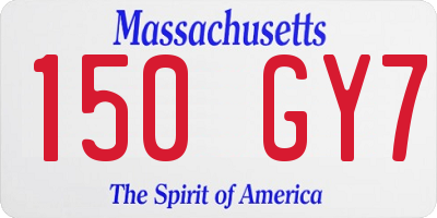 MA license plate 150GY7