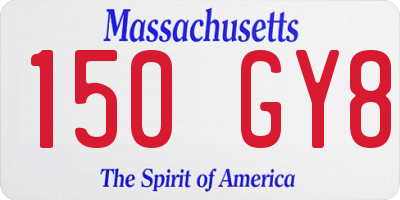 MA license plate 150GY8
