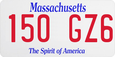 MA license plate 150GZ6