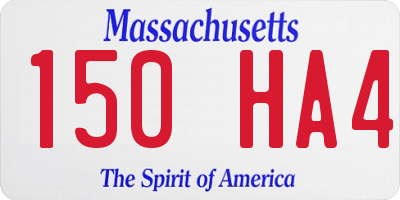 MA license plate 150HA4