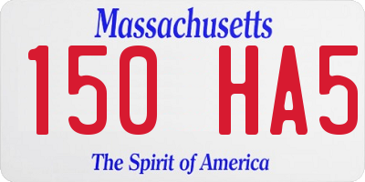 MA license plate 150HA5
