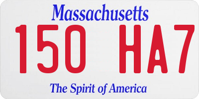 MA license plate 150HA7