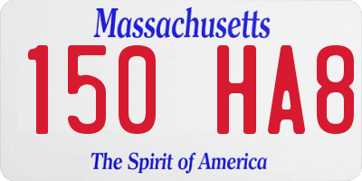 MA license plate 150HA8