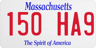 MA license plate 150HA9