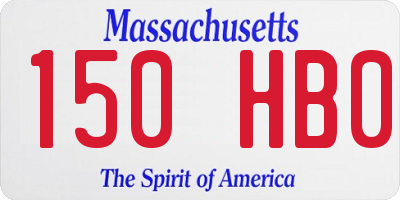 MA license plate 150HB0