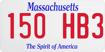 MA license plate 150HB3