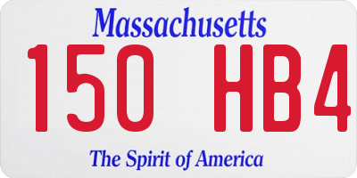 MA license plate 150HB4