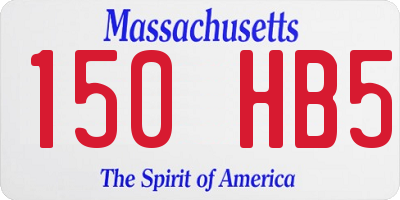MA license plate 150HB5