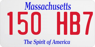 MA license plate 150HB7