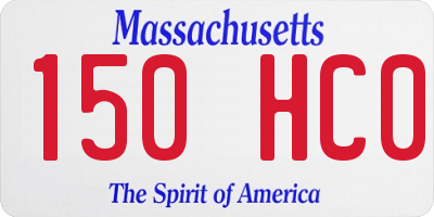 MA license plate 150HC0