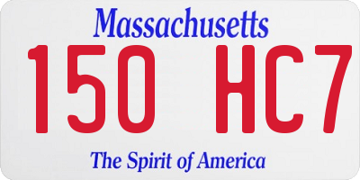 MA license plate 150HC7