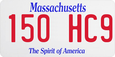MA license plate 150HC9