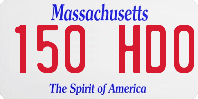 MA license plate 150HD0